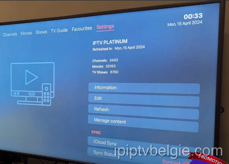 Configureer instellingen en synchronisatie voor IPTV op Apple TV