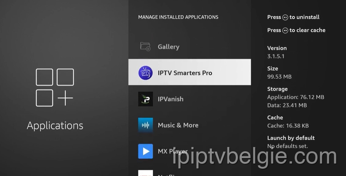 Selecteer IPTV Smarters Pro