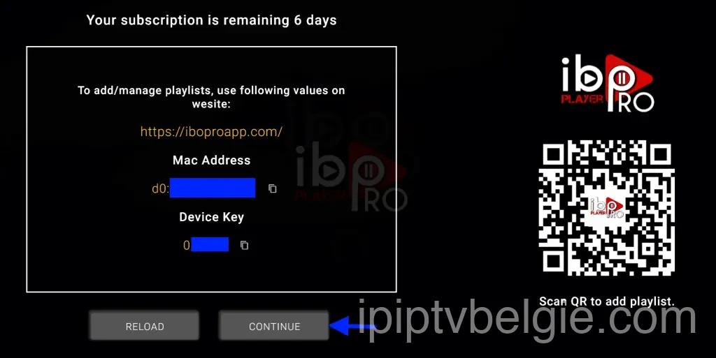 Ontvang uw MAC- en apparaatsleutel voor IPTV via de app