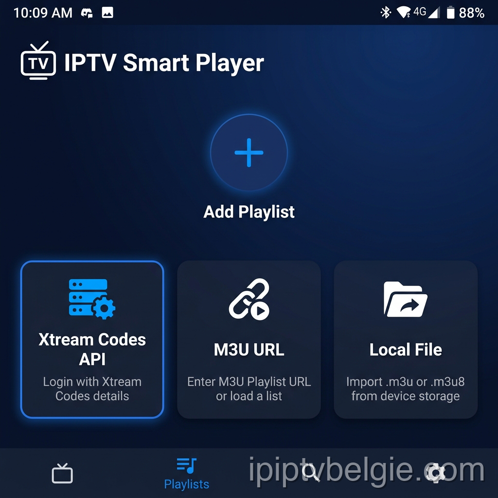 Selecteer het aanmeldingstype voor IPTV op de app