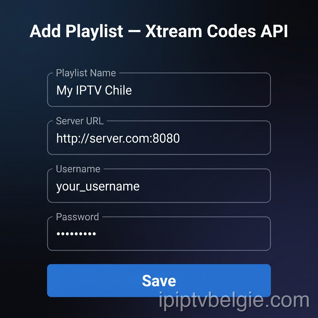 Voer inloggegevens voor IPTV in op de app