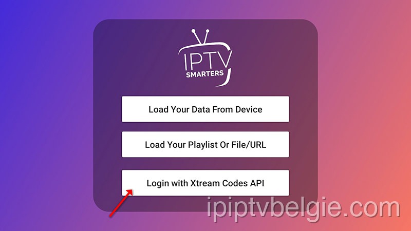 Selecteer Inloggen met Xtream Codes API op Firestick IPTV Smarters