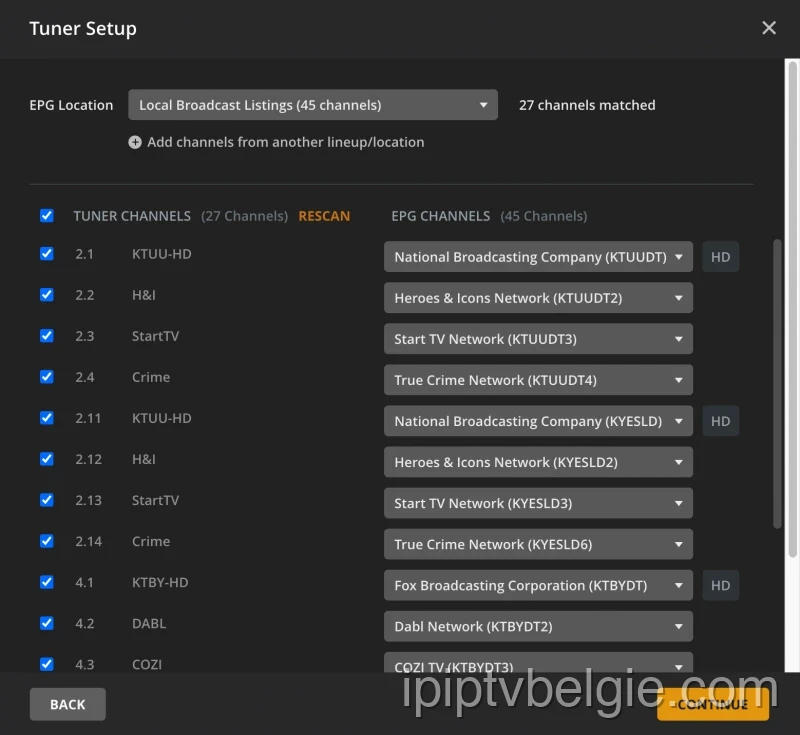 EPG-kanalen in kaart brengen in Plex