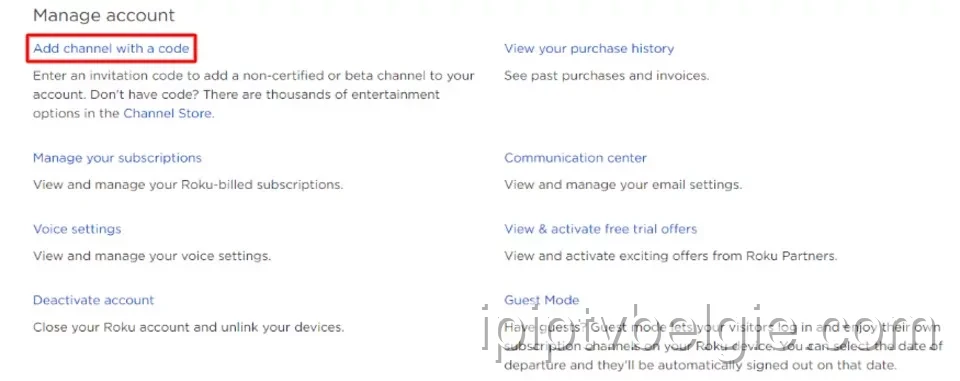 Beheer account voor IPTV op apparaat