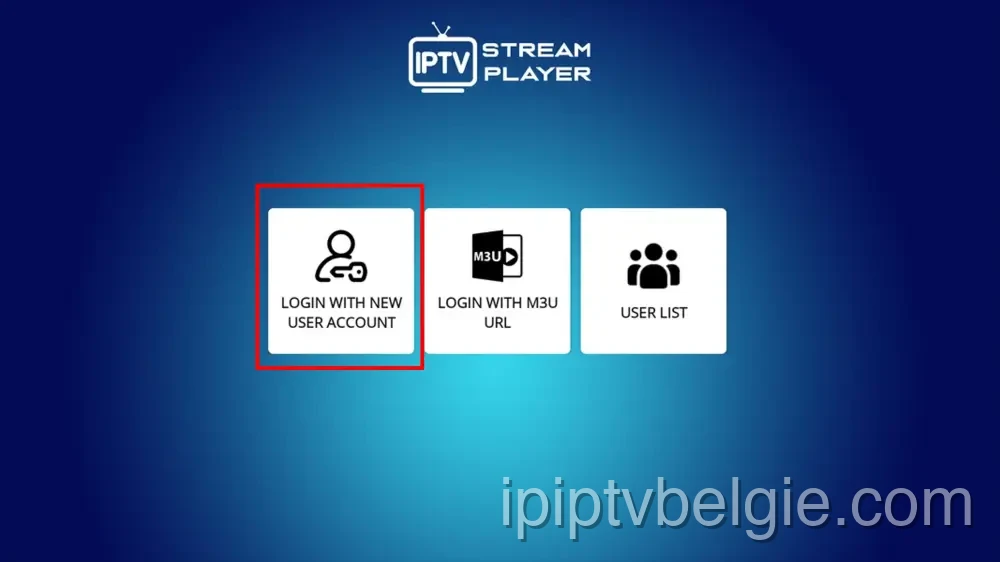 Selecteer het aanmeldingstype voor IPTV op IPTV Stream Player