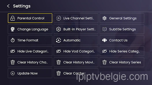 Menu ondertitelingsinstellingen