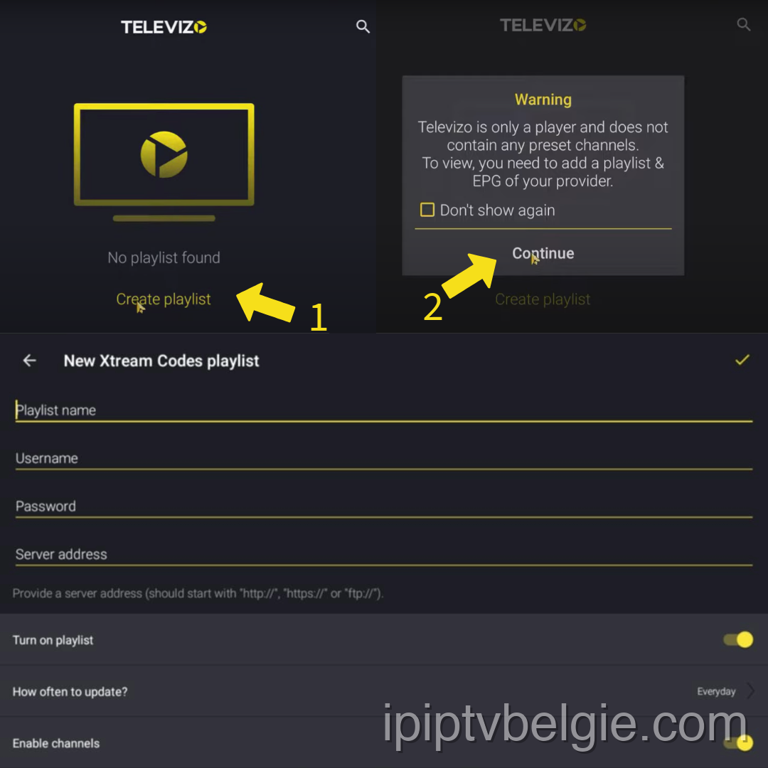 Voer Xtream-codedetails in voor IPTV op Televizo IPTV