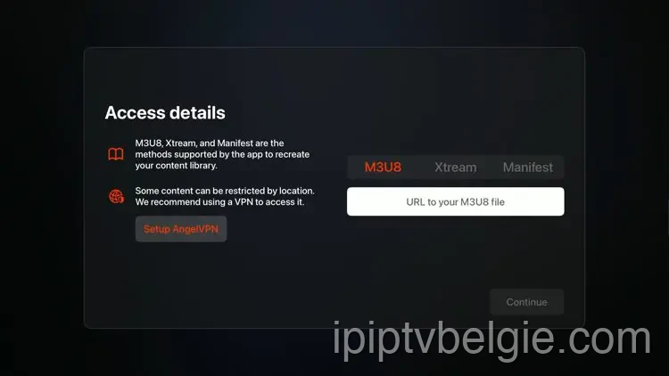 Voer Xtream-codedetails in voor IPTV op de UHF-app IPTV