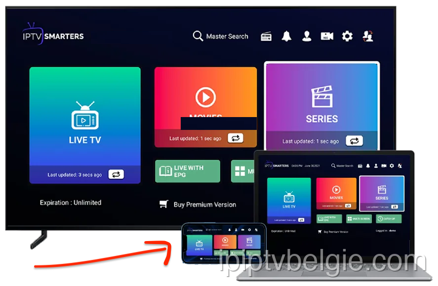 IPTV Smarters Pro-app-interface op Smart TV